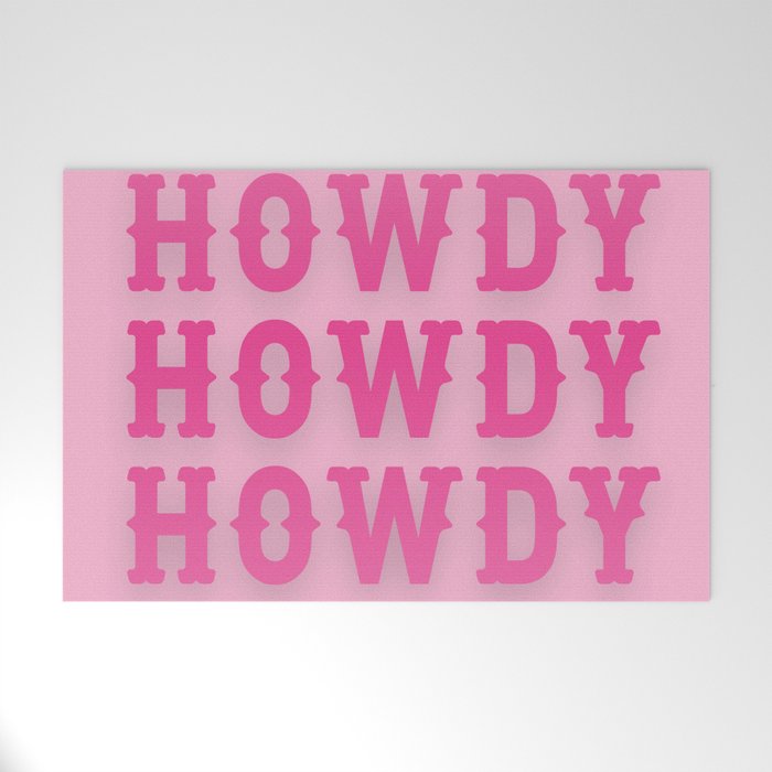 Howdy - Pink Western Aesthetic Welcome Mat Gallery Image 1