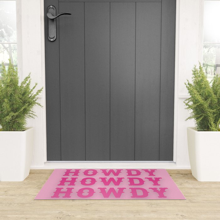 Howdy - Pink Western Aesthetic Welcome Mat Gallery Image 3