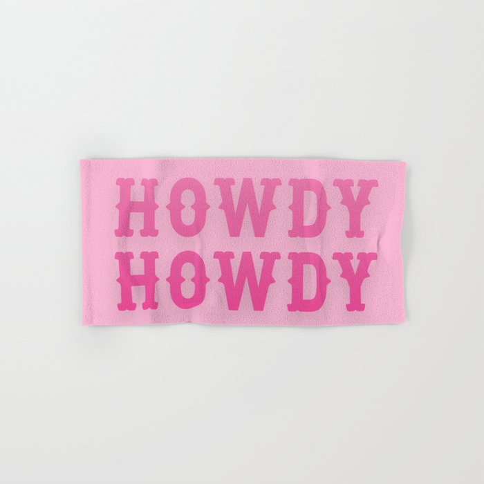 Howdy - Pink Western Aesthetic Bath Towel Gallery Image 1