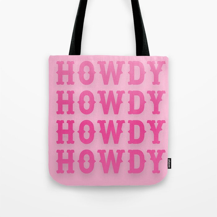 Howdy - Pink Western Aesthetic Tote Bag Gallery Image 1