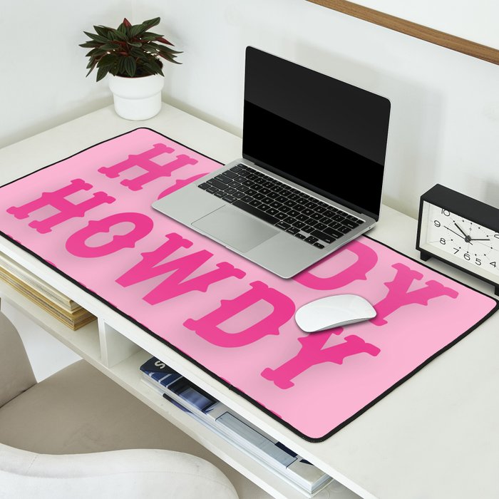 Howdy - Pink Western Aesthetic Desk Mat Gallery Image 2