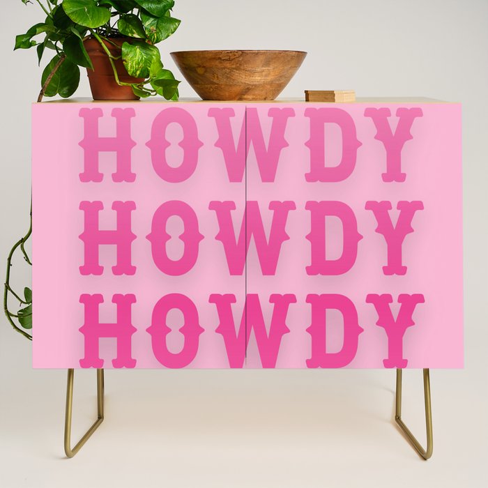 Howdy - Pink Western Aesthetic Credenza Gallery Image 1