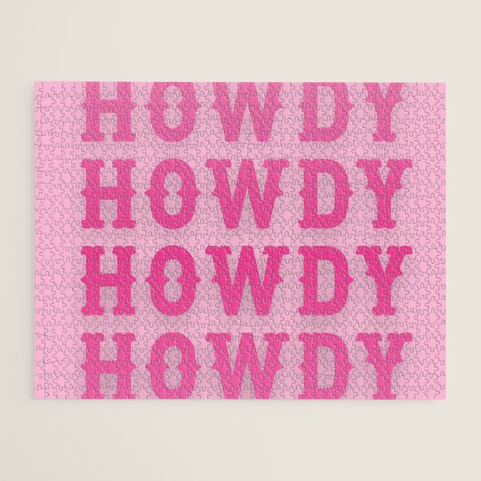 Howdy - Pink Western Aesthetic Jigsaw Puzzle Gallery Image 2