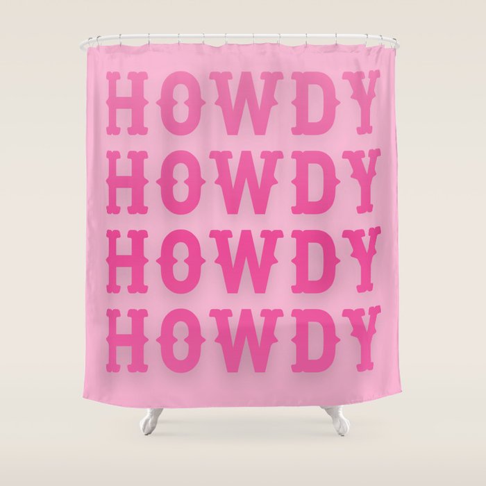 Howdy - Pink Western Aesthetic Shower Curtain Gallery Image 1