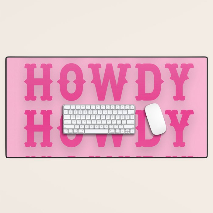 Howdy - Pink Western Aesthetic Desk Mat Gallery Image 1