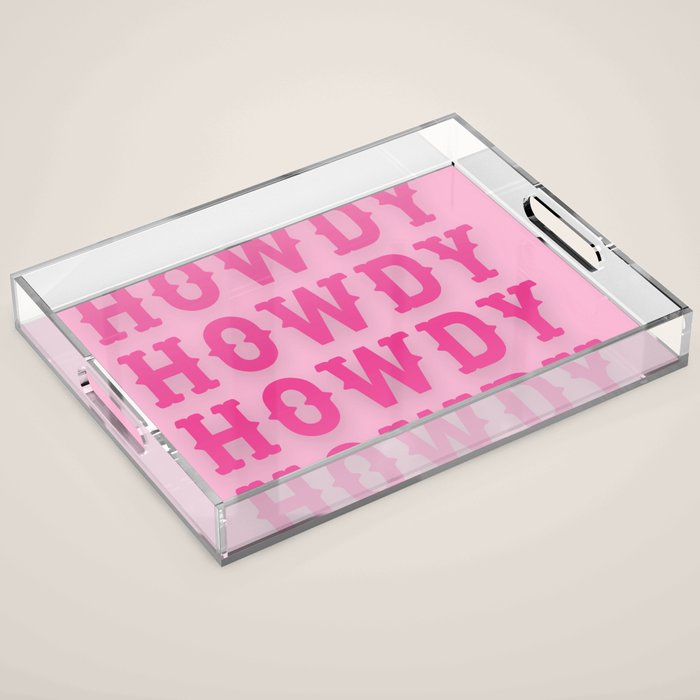 Howdy - Pink Western Aesthetic Acrylic Tray Gallery Image 1