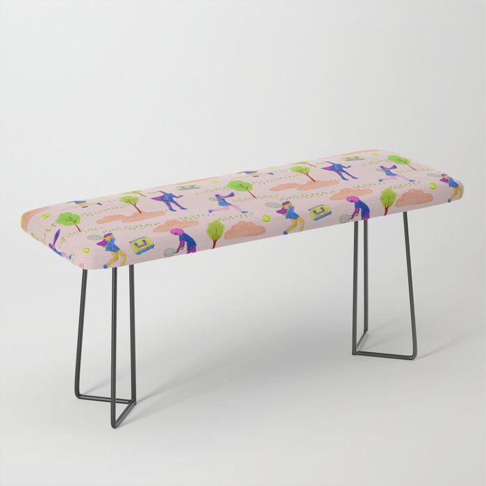 Let's Play Tennis in Peachy Pink Bench Gallery Image 1