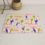 Let's Play Tennis in Peachy Pink Rug Gallery Image 1