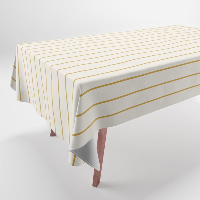 Minimal Arch XXXVI Creme and Orange Modern Geometric Lines Tablecloth Gallery Image 1