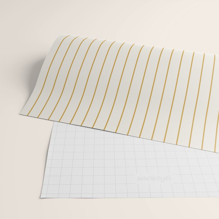 Minimal Arch XXXVI Creme and Orange Modern Geometric Lines Wrapping Paper Gallery Image 2