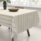 Minimal Arch XXXVI Creme and Orange Modern Geometric Lines Tablecloth Gallery Image 3
