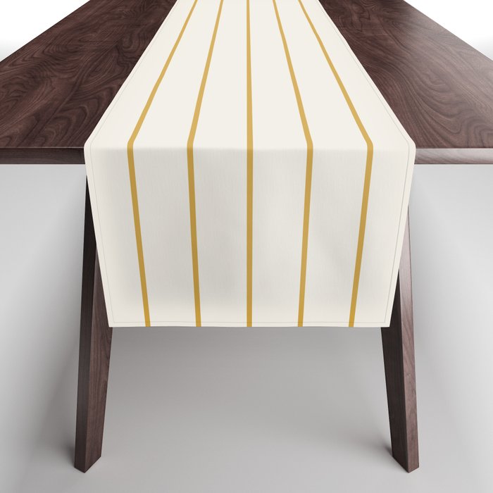 Minimal Arch XXXVI Creme and Orange Modern Geometric Lines Table Runner Gallery Image 1