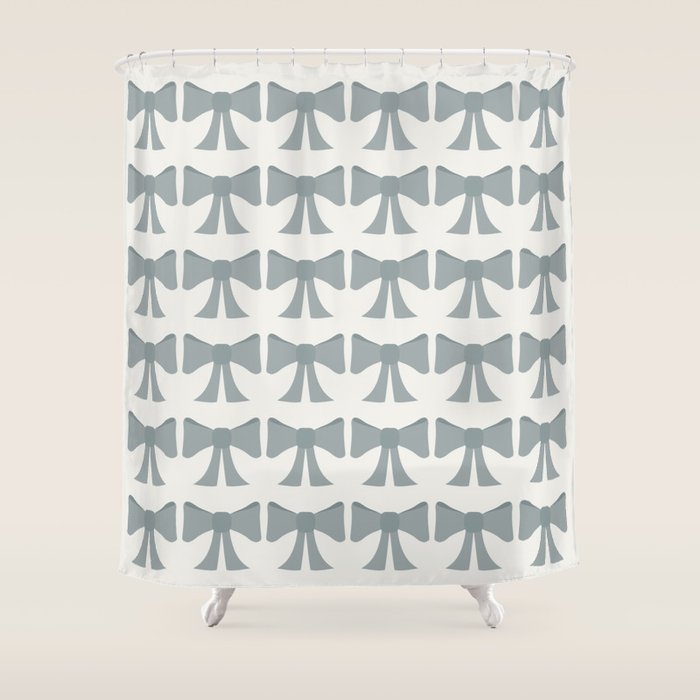 Vintage Bows XII Blue Sage Shower Curtain Gallery Image 1