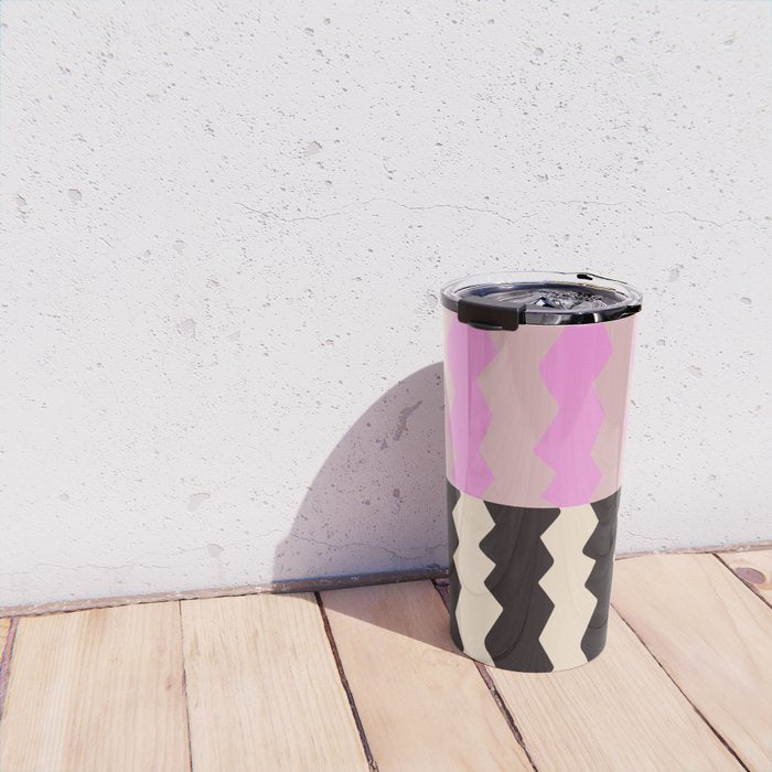 summer RHYTHMS, black & pink Travel Mug Gallery Image 4