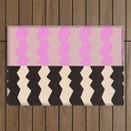summer RHYTHMS, black & pink Outdoor Rug Gallery Image 1