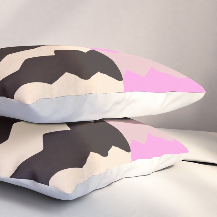 summer RHYTHMS, black & pink Pillow Sham Gallery Image 3