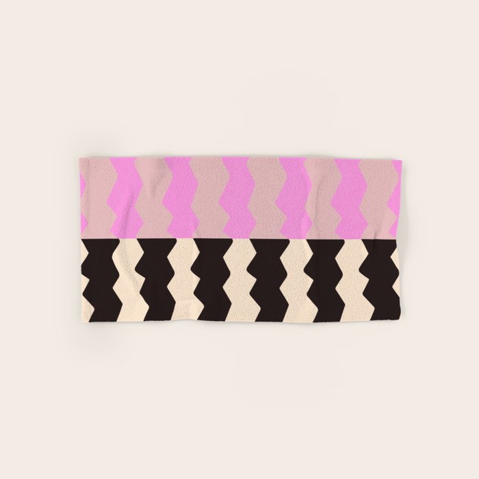 summer RHYTHMS, black & pink Bath Towel Gallery Image 1