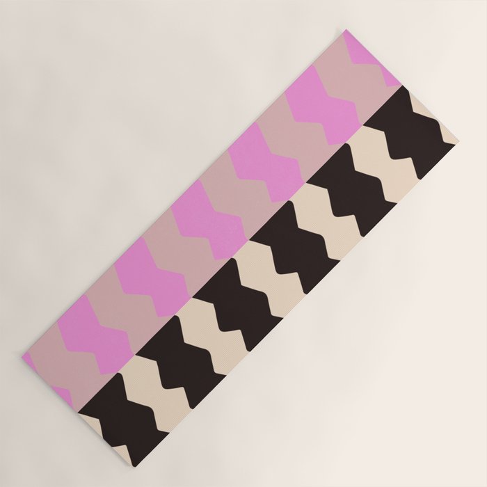 summer RHYTHMS, black & pink Yoga Mat Gallery Image 1