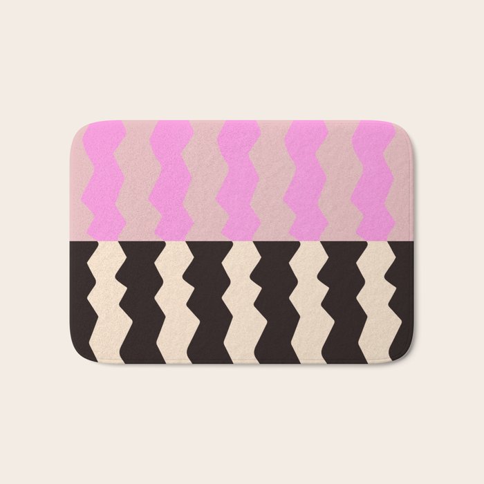 summer RHYTHMS, black & pink Bath Mat Gallery Image 1