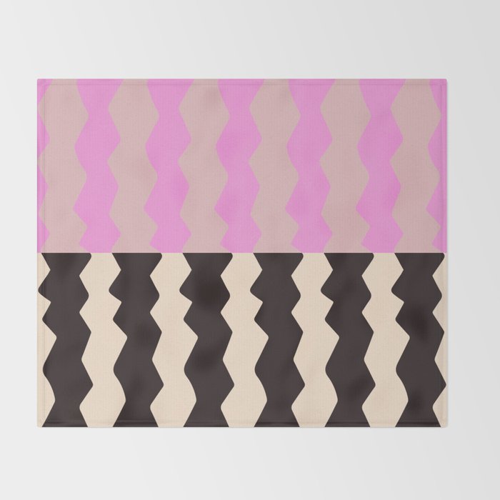 summer RHYTHMS, black & pink Throw Blanket Gallery Image 2
