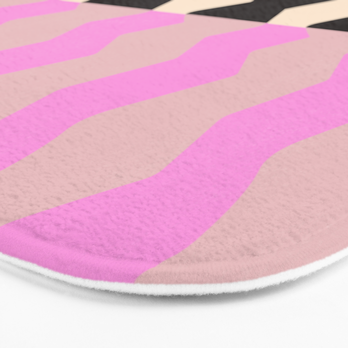 summer RHYTHMS, black & pink Bath Mat Gallery Image 3
