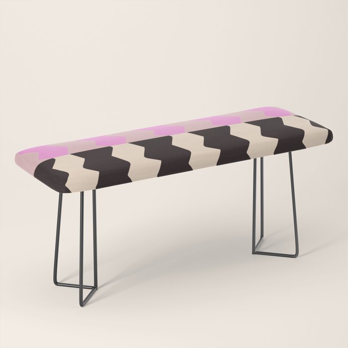 summer RHYTHMS, black & pink Bench Gallery Image 1
