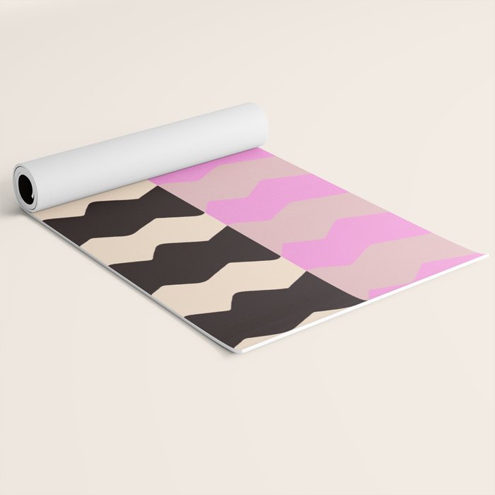 summer RHYTHMS, black & pink Yoga Mat Gallery Image 2