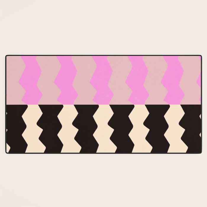 summer RHYTHMS, black & pink Desk Mat Gallery Image 3