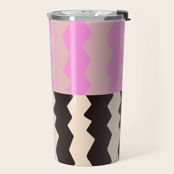 summer RHYTHMS, black & pink Travel Mug Gallery Image 2