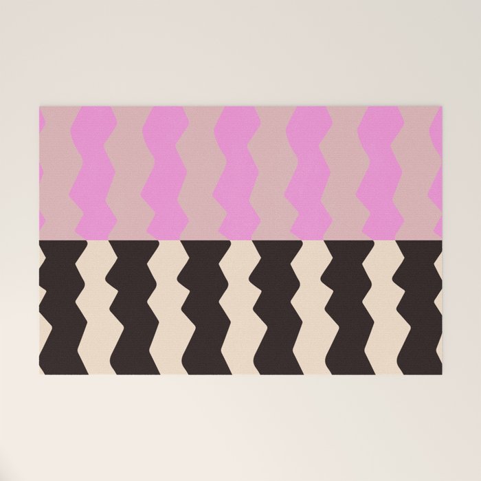 summer RHYTHMS, black & pink Welcome Mat Gallery Image 1