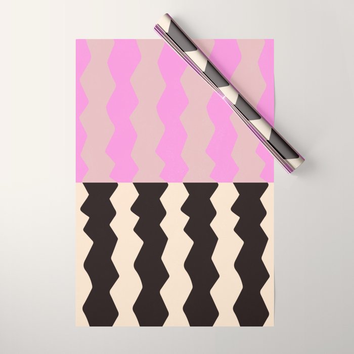 summer RHYTHMS, black & pink Wrapping Paper Gallery Image 1