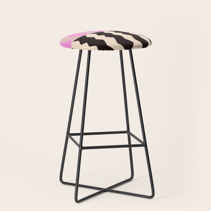 summer RHYTHMS, black & pink Stool Gallery Image 1