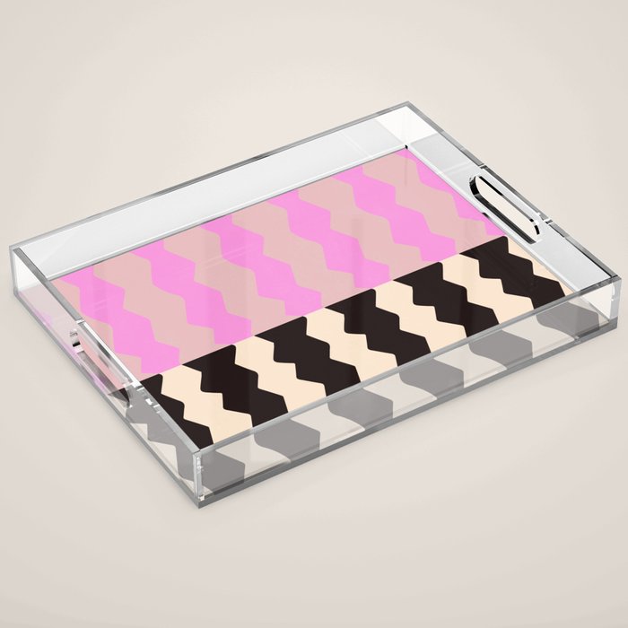 summer RHYTHMS, black & pink Acrylic Tray Gallery Image 1