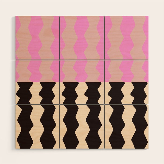 summer RHYTHMS, black & pink Wood Wall Art Gallery Image 1