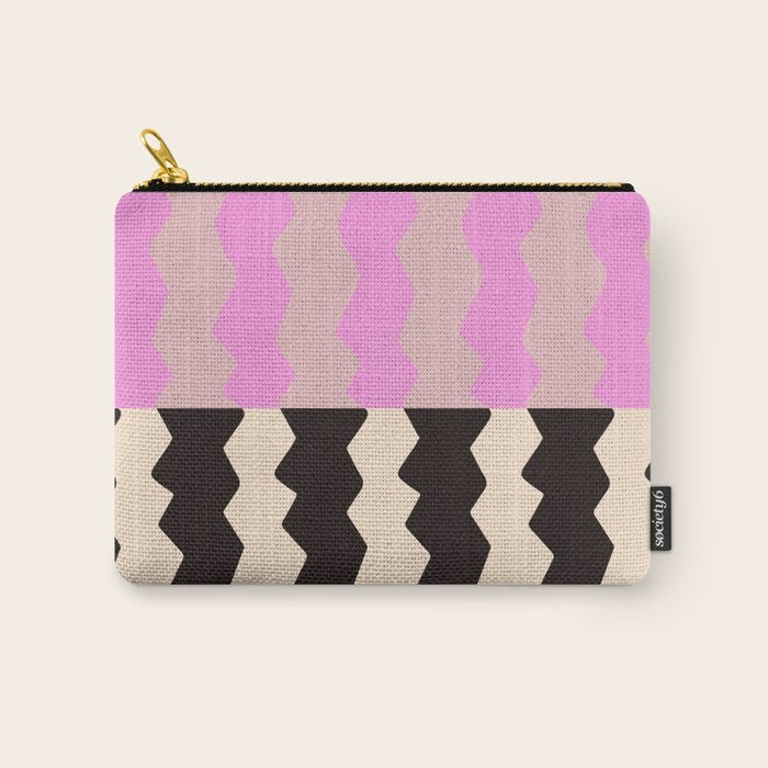 summer RHYTHMS, black & pink Carry All Pouch Gallery Image 1