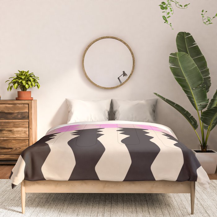 summer RHYTHMS, black & pink Comforter Gallery Image 3
