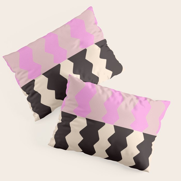 summer RHYTHMS, black & pink Pillow Sham Gallery Image 1