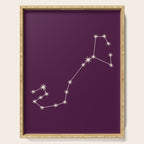 Scorpio Zodiac Star Constellation Line Art Plum Purple Serving Tray Gallery Image 1