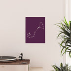 Scorpio Zodiac Star Constellation Line Art Plum Purple Poster Gallery Image 2