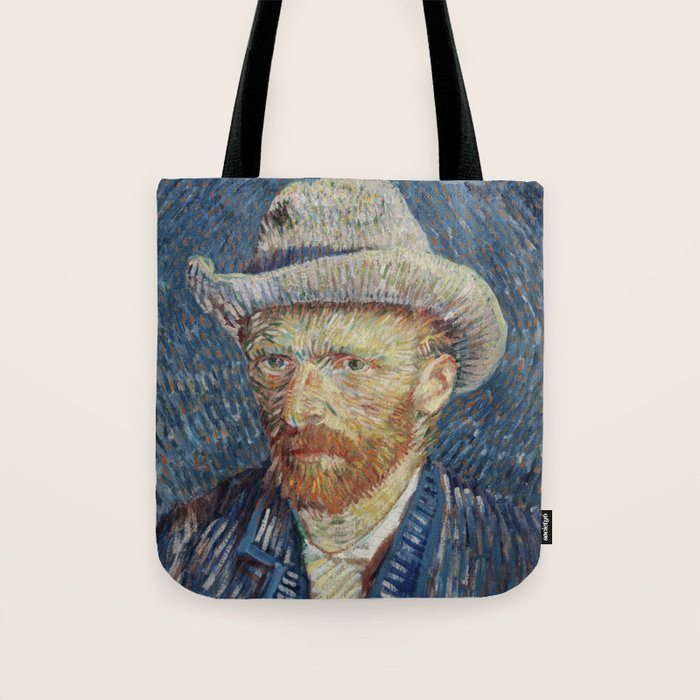 Self Portrait in Grey Felt Hat by Vincent Van Gogh Tote Bag Gallery Image 1