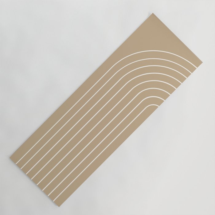 Minimal Arch LVI Neutral Tan Modern Geometric Lines Yoga Mat Gallery Image 1