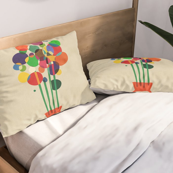 Happy flowers in the vase Pillow Sham Gallery Image 2