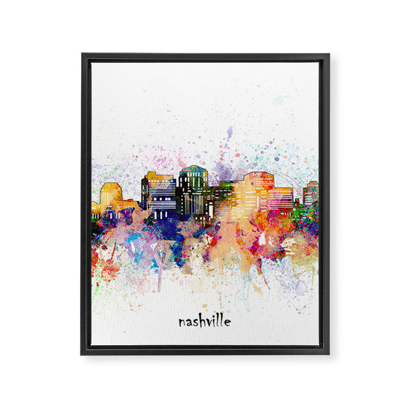 nashville skyline artistic Framed Canvas Print Gallery Image 8