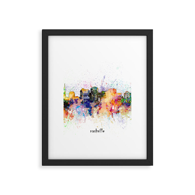 nashville skyline artistic Framed Art Print Gallery Image 6