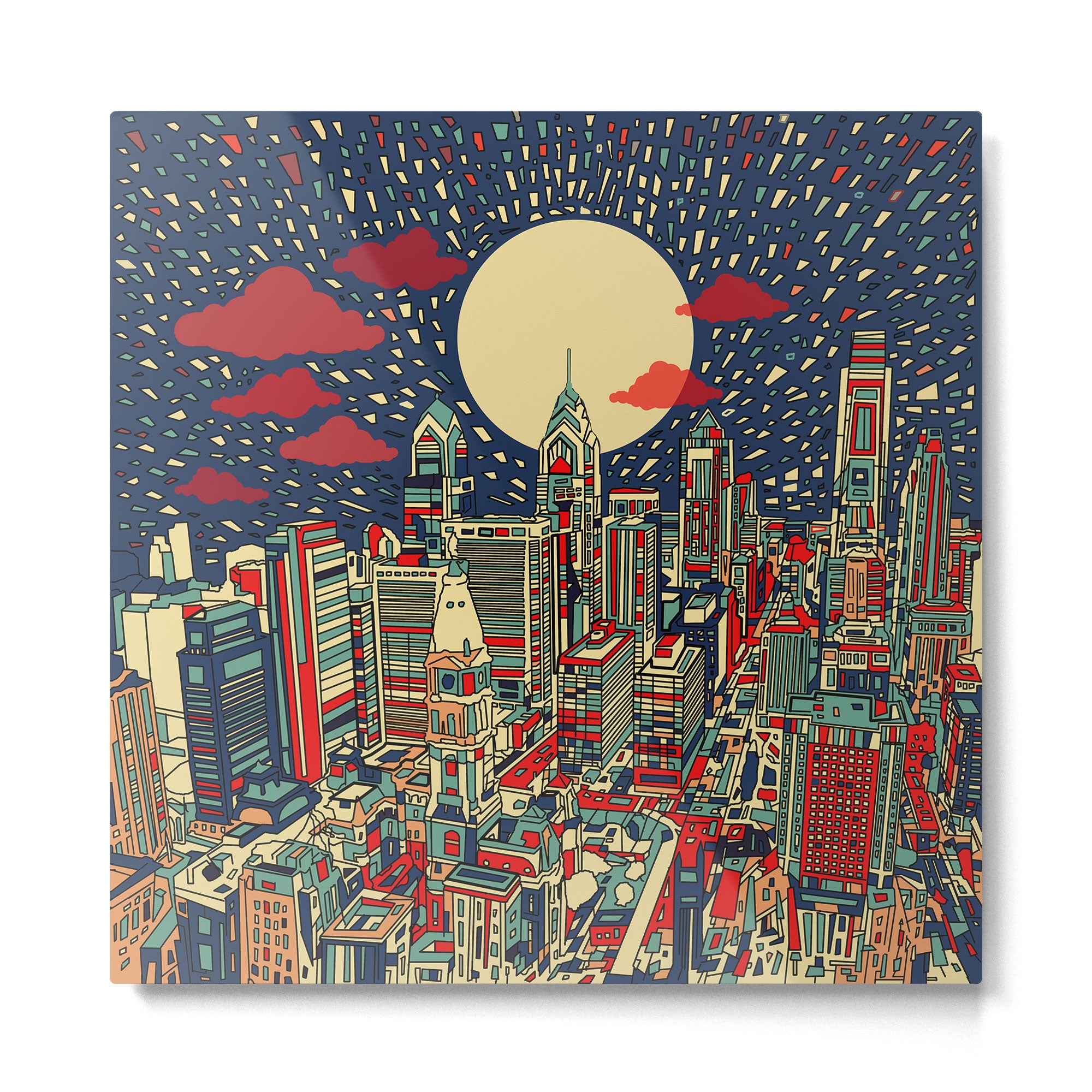 philadelphia city skyline Metal Print Gallery Image 2