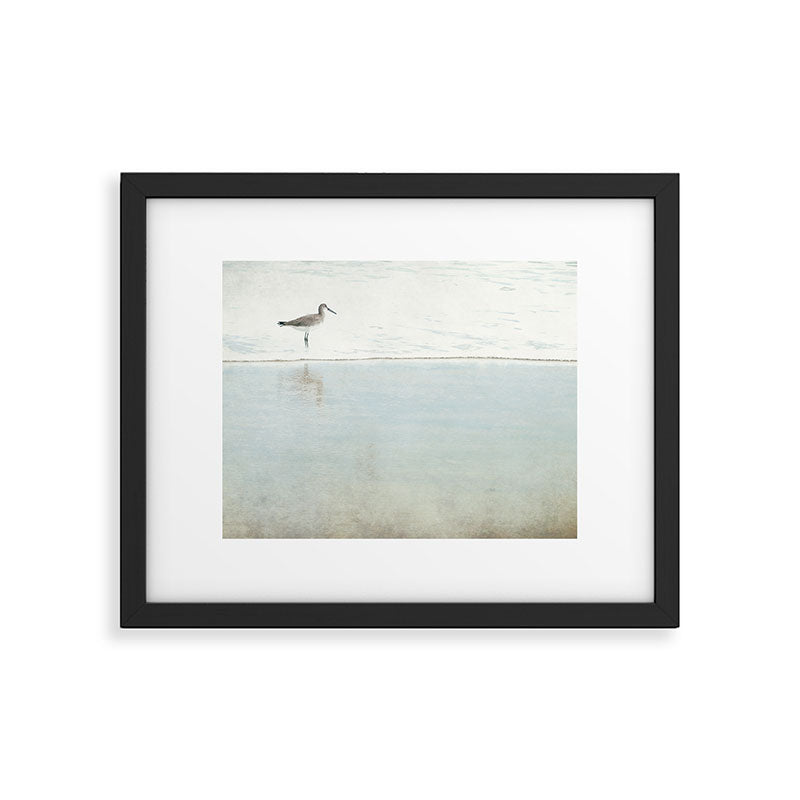 Reflecting Sandpiper Framed Art Print
