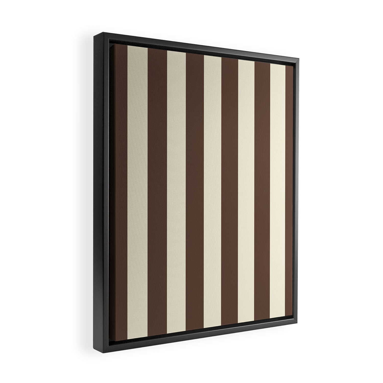 Stripes of Brown and Cream Framed Canvas Print Gallery Image 2