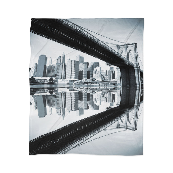East River Reflected Throw Blanket Gallery Image 1