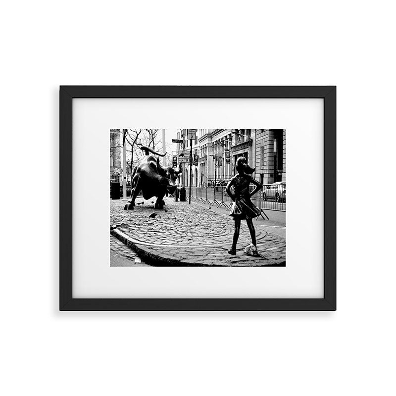 Fearless Girl and the Charging Bull Framed Art Print Gallery Image 1