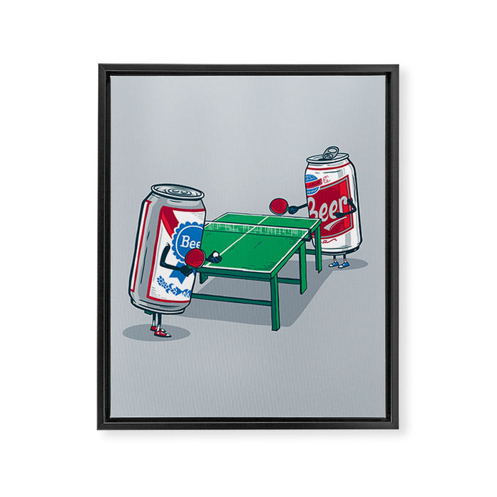 Beer Pong Framed Canvas Print Gallery Image 1
